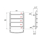 Полотенцесушитель электрический Point Афина П4 60х50 черный , изображение 3