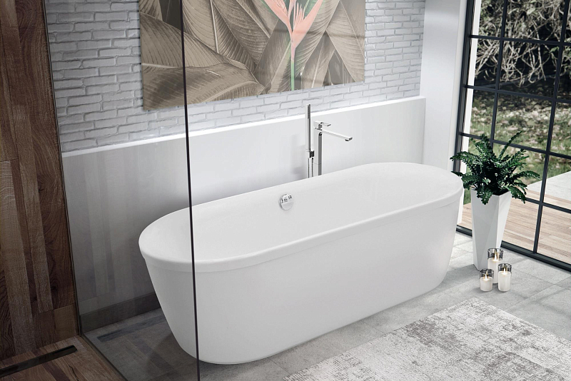 Акриловая ванна Cezares Metauro METAURO-Central-180-80-40-W-MATT 180x80 , изображение 2