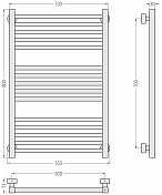 Полотенцесушитель водяной Сунержа Модус PRO 80х50 без покрытия , изображение 5