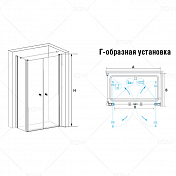 Душевой уголок RGW PA-37 (PA-04 + Z-050-1 + держатель) 100х100 , изображение 3