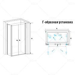 Фото Душевой уголок RGW PA-37 (PA-04 + Z-050-1 + держатель) 100х100