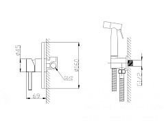 Гигиенический душ BelBagno Etna ETNA-SET-HGN-IN со смесителем, с внутренней частью , изображение 2
