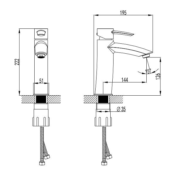 Смеситель Lemark Atlantiss LM3237C для раковины , изображение 2