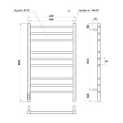 Полотенцесушитель электрический Point Веста П9 50x80 графит премиум , изображение 3