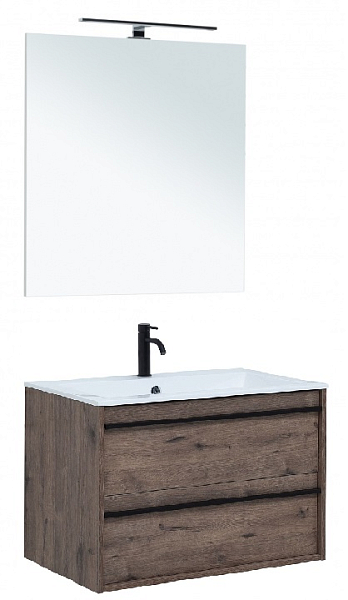 Мебель для ванной Aquanet Lino 80 дуб веллингтон , изображение 1
