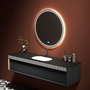 Тумба с раковиной Black&White Universe U950.1600 160 мокрый асфальт , изображение 6