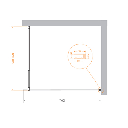 Фото Душевая перегородка BelBagno Kraft L-1-110-C-NERO