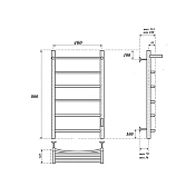 Полотенцесушитель электрический Point Афина П5 40x80 черный , изображение 5