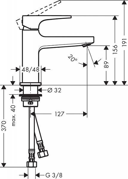 Смеситель Hansgrohe Metropol 32500000 для раковины , изображение 4