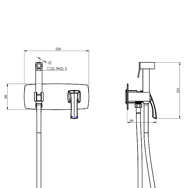 Гигиенический душ Lemark Nubira LM6219ORB со смесителем, с внутренней частью , изображение 3