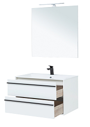 Фото Мебель для ванной Aquanet Lino 90 белый матовый