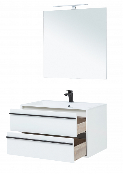 Мебель для ванной Aquanet Lino 90 белый матовый , изображение 3