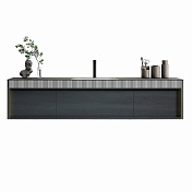 Тумба с раковиной Black&White Universe U950.1600 160 мокрый асфальт , изображение 1