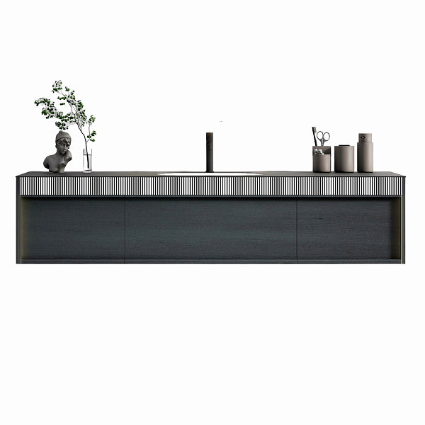 Тумба с раковиной Black&White Universe U950.1600 160 мокрый асфальт , изображение 1