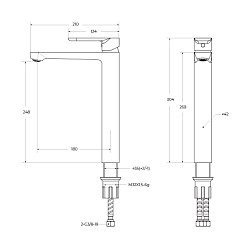 Фото Смеситель Cezares Stylus LC-NOP-W0 для раковины
