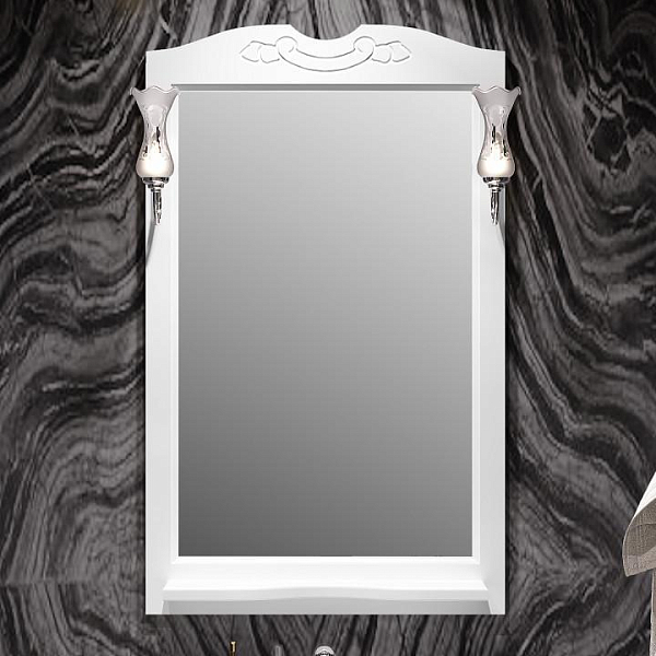 Зеркало Opadiris Брунелла 65 белое матовое , изображение 1