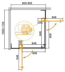 Фото Душевой уголок Cezares Slider SLIDER-AH-2-80/90-100/110-BR-BORO