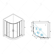 Душевой уголок RGW Hotel HO-512 (HO-51 + 2Z-42) 110х110 см , изображение 4