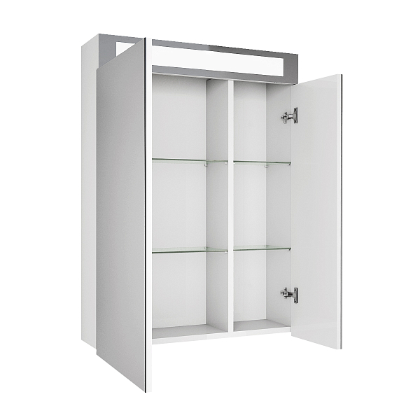 Зеркало-шкаф Dreja Uni 60 белый, с подсветкой , изображение 4