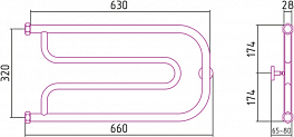 Полотенцесушитель водяной Сунержа Гусли 32x65, изображение 3