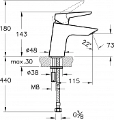 Смеситель Vitra Solid S A42440EXP для раковины , изображение 3