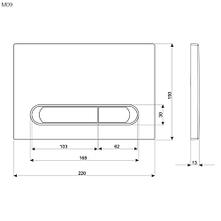 Фото Кнопка смыва KK-POL M09 350/PPB/059-00-00 белая