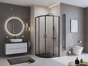 Фото Поддон для душа BelBagno Uno TRAY-MR-UNO-R-90-550-35-NERO-CR 90x90