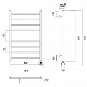 Полотенцесушитель электрический Domoterm Медея 40х80 R , изображение 4