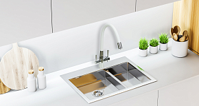 Фото Смеситель Lemark Comfort LM3075C-White для кухонной мойки