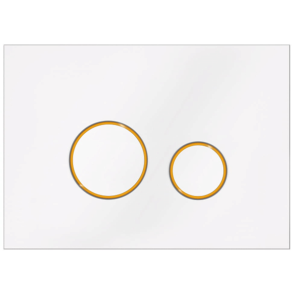Кнопка смыва KK-POL Vitrum Grande V3 Orbis SPP/045/0/K стекло, белая/золото , изображение 1