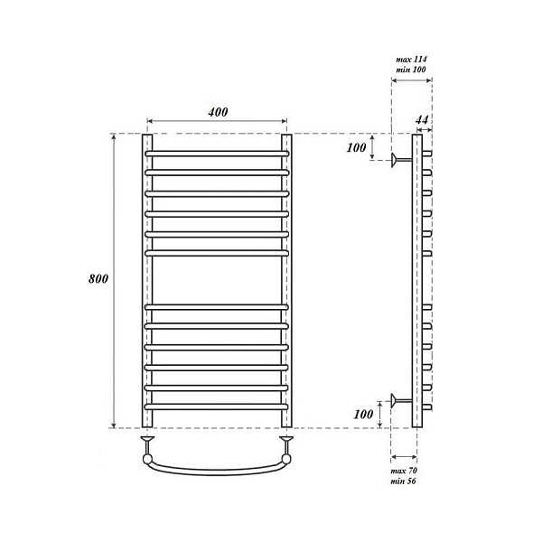 Полотенцесушитель электрический Point Альфа П12 80х40 хром , изображение 4