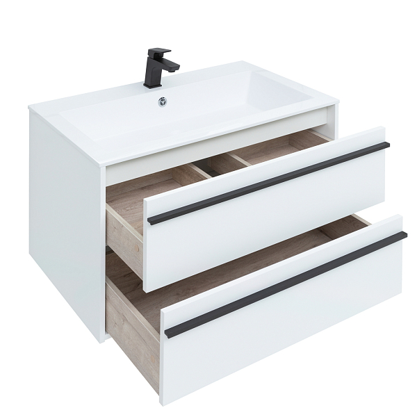 Мебель для ванной Aquanet Lino 90 белый матовый , изображение 10