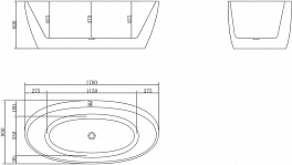 Акриловая ванна BelBagno BB404-1700-800 170х80 , изображение 5