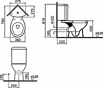Унитаз-компакт Vitra Arkitekt 9754B003-7200 , изображение 3