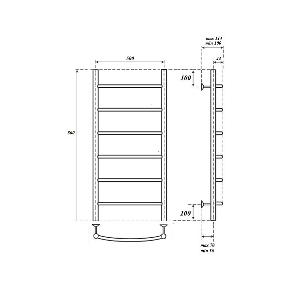 Полотенцесушитель электрический Point Афина П6 80х50 хром , изображение 4