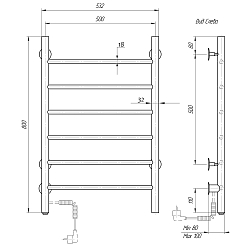 Фото Полотенцесушитель электрический Domoterm Классик 50x80 L