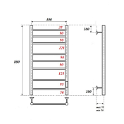 Полотенцесушитель электрический Point Аврора П8 80х40 белый , изображение 3