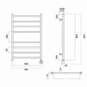 Полотенцесушитель электрический Domoterm Квадро П8 50х80 R хром , изображение 3