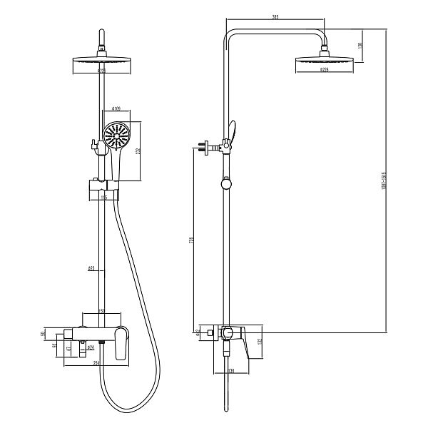 Душевая стойка Lemark Bronx LM3762GM , изображение 2