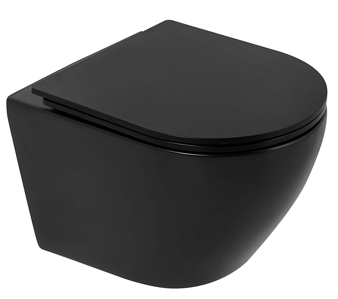 Унитаз подвесной BelBagno Colorato безободковый, черный , изображение 1