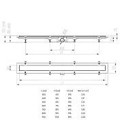 Душевой лоток Azario D50 Klasik AZ-CH 1050/50 K с решеткой 105 см, решетка нержавеющая сталь , изображение 4