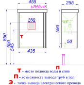 Тумба с раковиной Aqwella Urban 45 дуб давос , изображение 5
