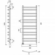 Полотенцесушитель электрический Domoterm Калипсо П12 50x100 L , изображение 3