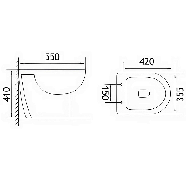 Унитаз подвесной Loranto Fredo CS-WH8005 безободковый , изображение 11