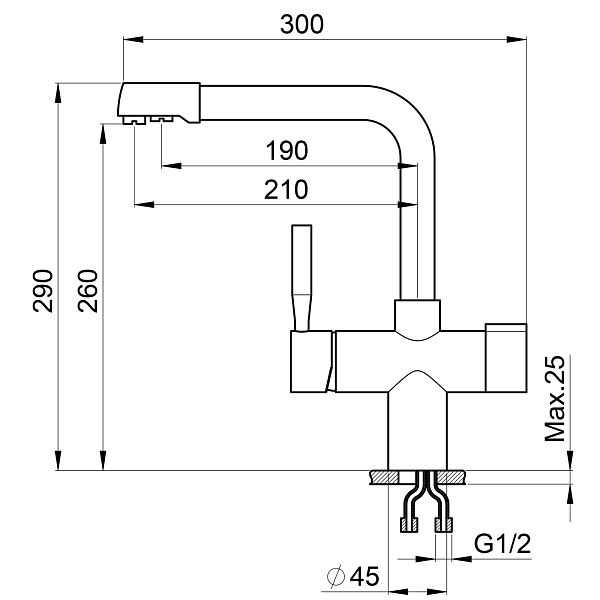 Смеситель Point PN3104AL для кухонной мойки , изображение 2