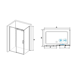 Фото Душевой уголок RGW Tornado TO-44 (TO-14 + Z-050-2) 170х100 см