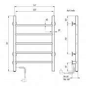 Полотенцесушитель электрический Domoterm Аврора 50x70 L хром , изображение 4