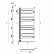 Полотенцесушитель электрический Domoterm Офелия П12 50х100 L , изображение 2