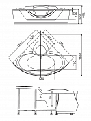 Акриловая ванна Gemy G9025 II B 155х155 , изображение 4