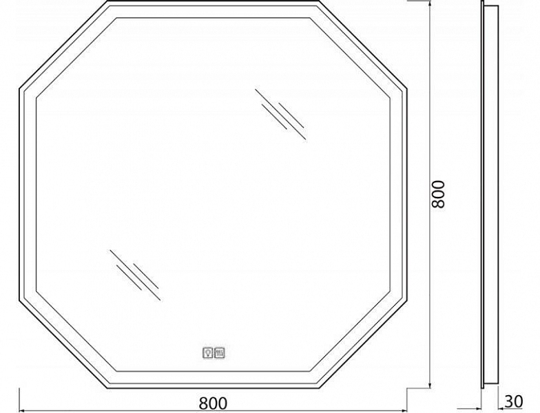 Зеркало BelBagno SPC-OTT-800-800-LED-TCH-WARM , изображение 10